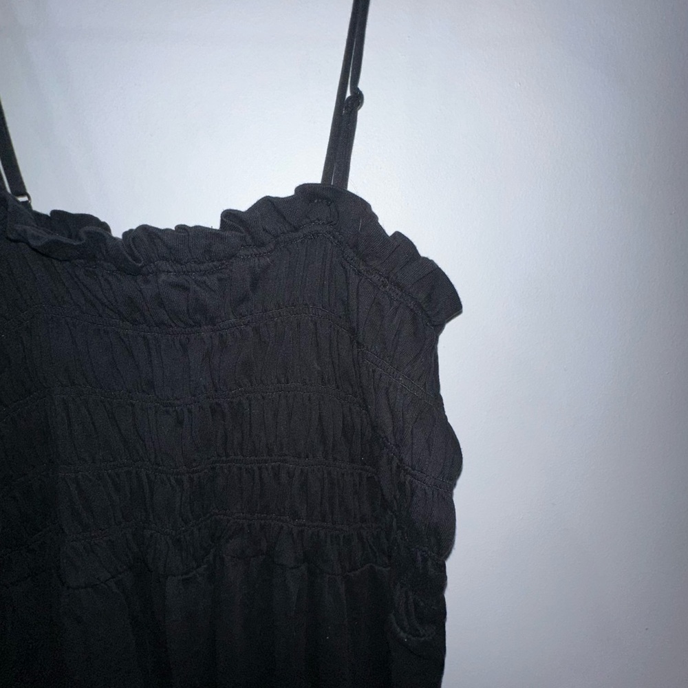 Black Shirred H&M Midi Dress